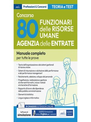 cover image of [EBOOK] Concorso Agenzia delle Entrate-80 Funzionari delle Risorse Umane